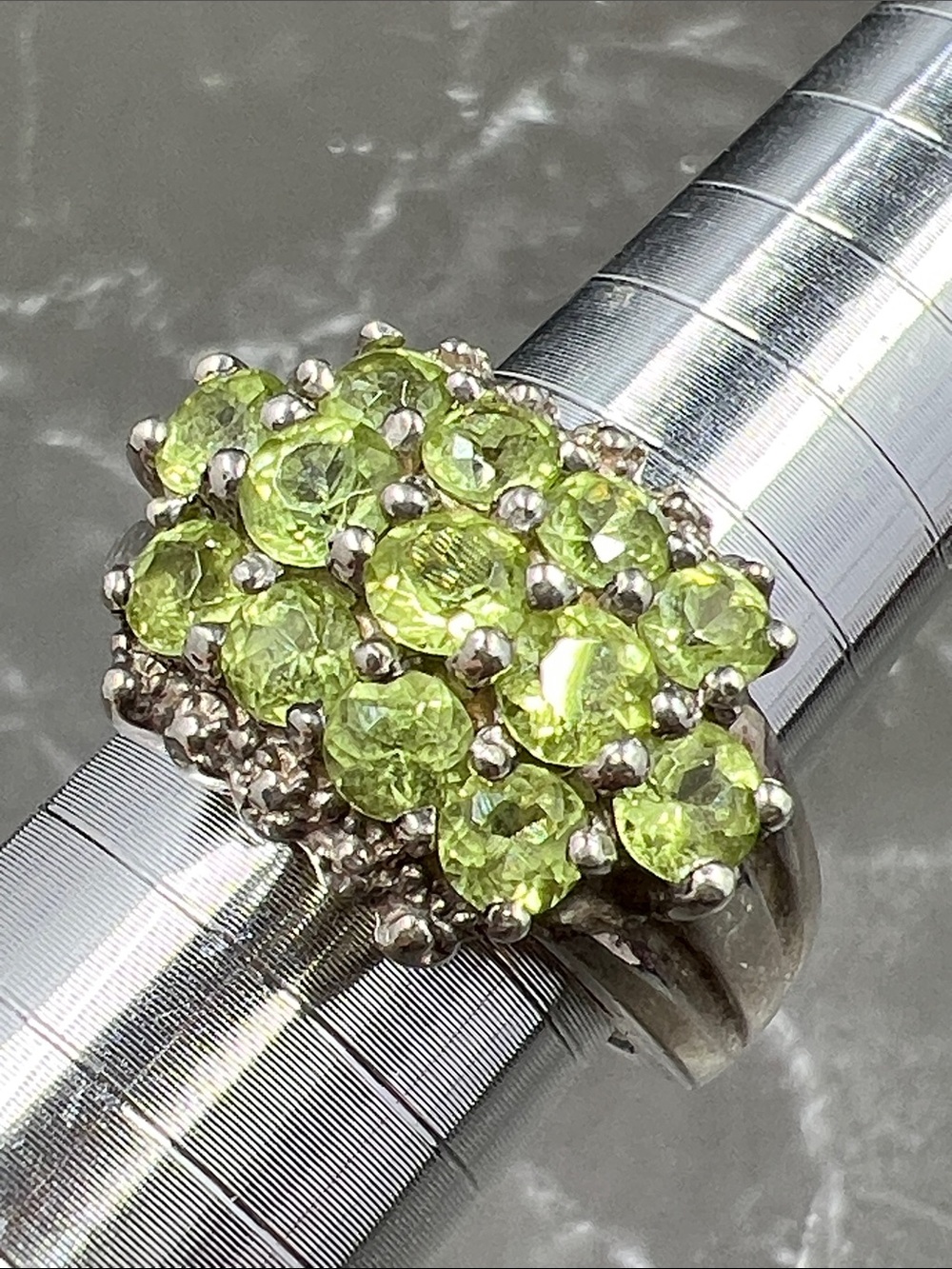 Vintage 90’s QVC Sterling Peridot Cocktail Ring